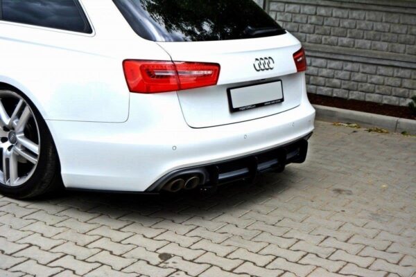 Πίσω Diffuser & Πίσω Σπόιλερ Audi A6 S-Line C7 (exhaust 1×2)