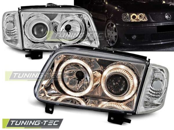 Φανάρια ANGEL EYES χρωμίου για VW POLO 6N2 10.99-10.01 Volkswagen Polo Mk3 [1994-2001]