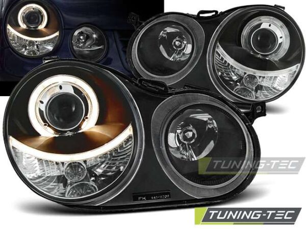 Φανάρια ANGEL EYES Μαύρο για VW POLO 9N 11.01-04.05 Volkswagen Polo Mk4 [2001-2009]