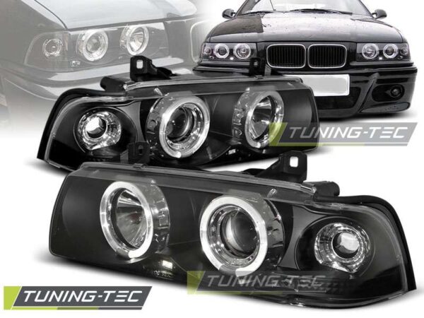 Φανάρια ANGEL EYES Μαύρο για BMW E36 12.90-08.99 S/C/T BMW 3 (E36) [1991-1998]