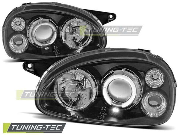 OPEL CORSA B 02.93-10.00 ANGEL EYES Μαύρο Opel Corsa B [1993-2000]