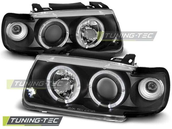 Φανάρια ANGEL EYES Μαύρο για VW POLO 6N 10.94-09.99 HATCHBACK Volkswagen Polo Mk3 [1994-2001]
