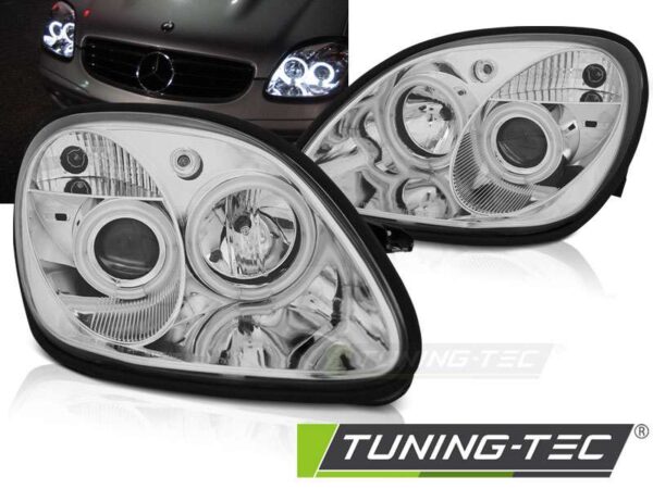 Φανάρια ANGEL EYES χρωμίου για MERCEDES R170 SLK 04.96-04 Mercedes SLK (R170) [1996-2004]