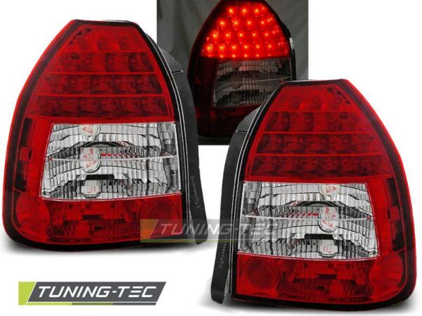 HONDA CIVIC 09.95-02.01 3D Κόκκινο Λευκό LED Honda Civic Mk6 [1995-2000]