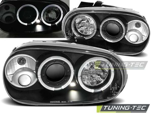 Φανάρια ANGEL EYES Μαύρο για VW GOLF 4 09.97-09.03 Volkswagen Golf Mk4 [1997-2004]