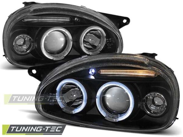 OPEL CORSA B 02.93-10.00 ANGEL EYES Μαύρο Opel Corsa B [1993-2000]