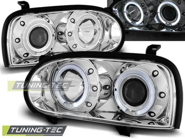 Φανάρια ANGEL EYES χρωμίου για VW GOLF 3 09.91-08.97 Volkswagen Golf Mk3 [1991-1997]