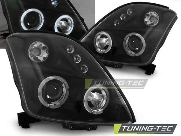 SUZUKI SWIFT 05.05-10 ANGEL EYES Μαύρο Suzuki Swift 4 [2005-2010]