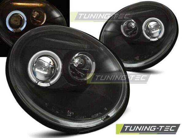 Φανάρια ANGEL EYES Μαύρο για VW NEW BEETLE 10.98-05.05 Volkswagen Beetle [1997-2011]
