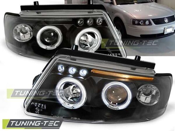 Φανάρια ANGEL EYES Μαύρο για VW PASSAT B5 3B 11.96-08.00 Volkswagen Passat (B5&B5.5) [1996-2005]