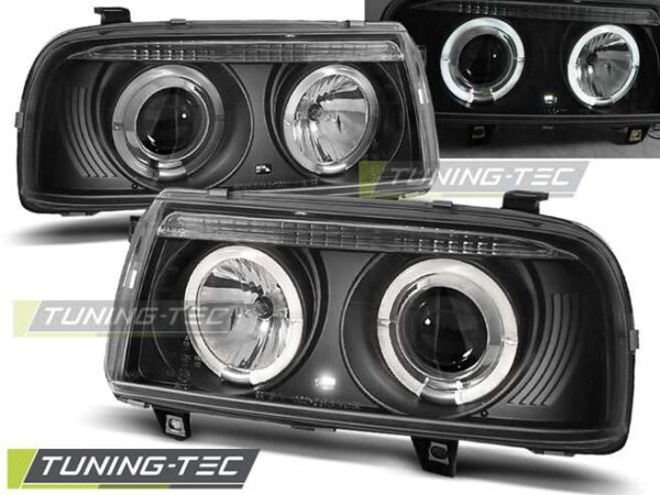 Φανάρια ANGEL EYES Μαύρο για VW VENTO 01.92-08.98 Volkswagen Vento (A3) [1992-1999]