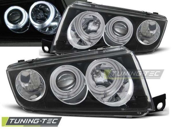 Φανάρια ANGEL EYES Μαύρο για SKODA FABIA I 12.99-08 Skoda Fabia Mk1 [1999-2007]
