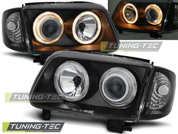 Φανάρια ANGEL EYES Μαύρο για VW POLO 6N2 10.99-10.01 Volkswagen Polo Mk3 [1994-2001]