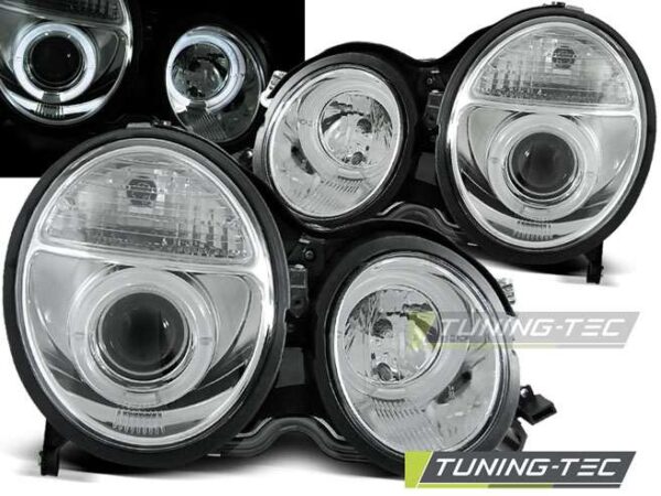 Φανάρια ANGEL EYES χρωμίου για MERCEDES W210 E-KLASA 06.99-02 Mercedes E Class (W210) [1995-2002]