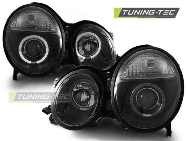 Φανάρια ANGEL EYES Μαύρο για MERCEDES W210 E-KLASA 06.99-02 Mercedes E Class (W210) [1995-2002]
