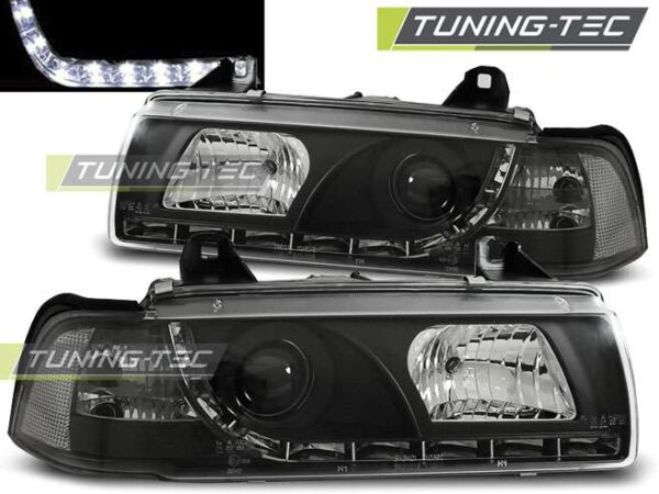 Φανάρια DAYLIGHT Μαύρο για BMW E36 12.90-08.99 BMW 3 (E36) [1991-1998]