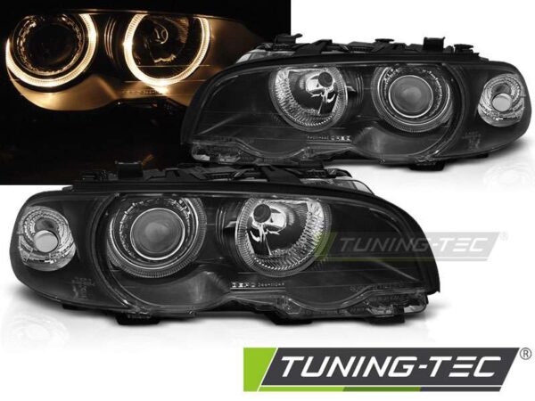 Φανάρια ANGEL EYES Μαύρο για BMW E46 04.99-03 COUPE CABRIO BMW 3 (E46) [1998-2005]