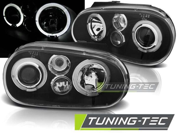 Φανάρια ANGEL EYES Μαύρο για VW GOLF 4 09.97-09.03 Volkswagen Golf Mk4 [1997-2004]