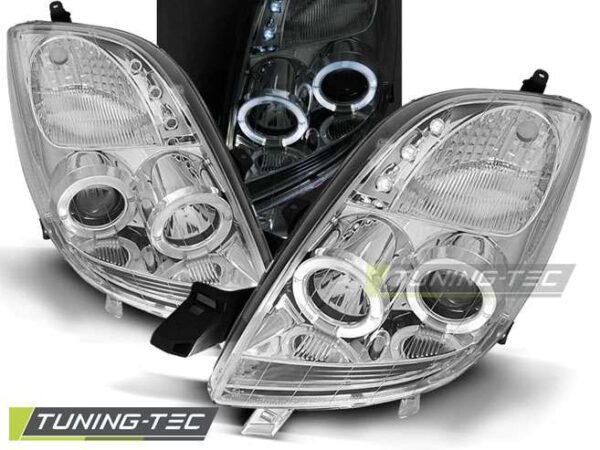 TOYOTA YARIS 06-09 ANGEL EYES χρωμίου Toyota Yaris Mk2 [2006-2011]