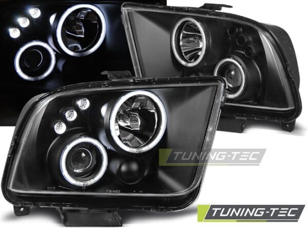 FORD MUSTANG 04-09 ANGEL EYES Μαύρο Ford Mustang Mk5 [2005-2014]