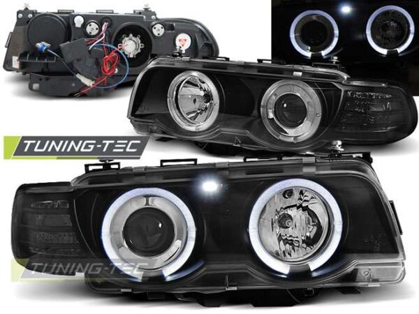 XENON Φανάρια ANGEL EYES Μαύρο για BMW E38 09.98-07.01 BMW 7 (E38) [1994-2001]