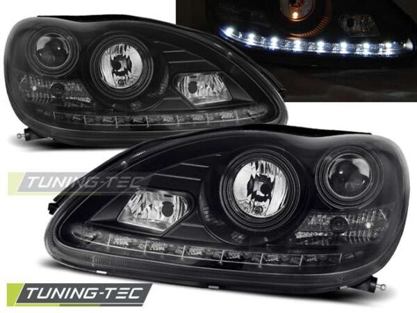 Φανάρια DAYLIGHT Μαύρο για MERCEDES W220 S-KLASA 09.98-05.05 Mercedes S Class (W220) [1998-2005]