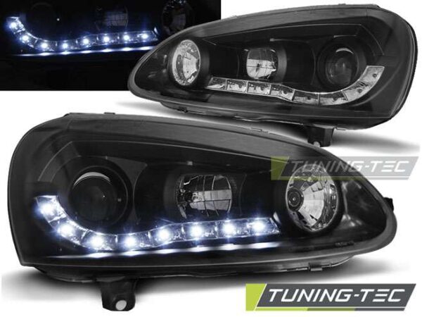 Φανάρια DAYLIGHT Μαύρο για VW GOLF 5 Volkswagen Golf Mk5 [2003-2008]