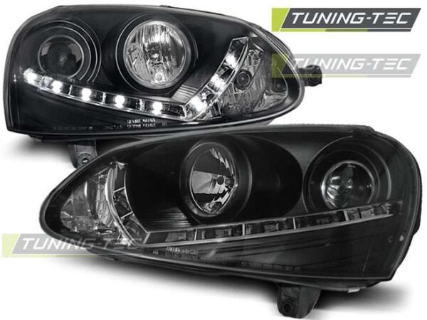 Φανάρια DAYLIGHT Μαύρο για VW GOLF 5 03-08 Volkswagen Golf Mk5 [2003-2008]