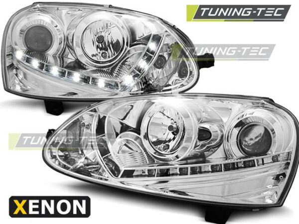 XENON Φανάρια DAYLIGHT χρωμίου για VW GOLF 5 03-08 Volkswagen Golf Mk5 [2003-2008]