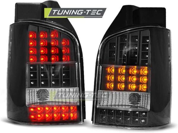 Πίσω φανάρια  led Μαύρο για VW T5 04.03-09 Volkswagen Transporter T5 [2003-2015]