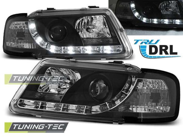 Φανάρια TRUE DRL Μαύρο για AUDI A3 8L 08.96-08.00 Audi A3 (8L) [1996-2003]