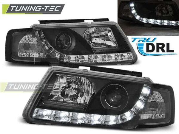 Φανάρια TRUE DRL Μαύρο για VW PASSAT B5 3B 11.96-08.00 Volkswagen Passat (B5&B5.5) [1996-2005]