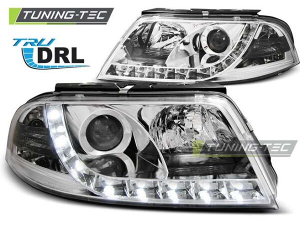 Φανάρια TRUE DRL χρωμίου για VW PASSAT 3BG 09.00-03.05 Volkswagen Passat (B5&B5.5) [1996-2005]