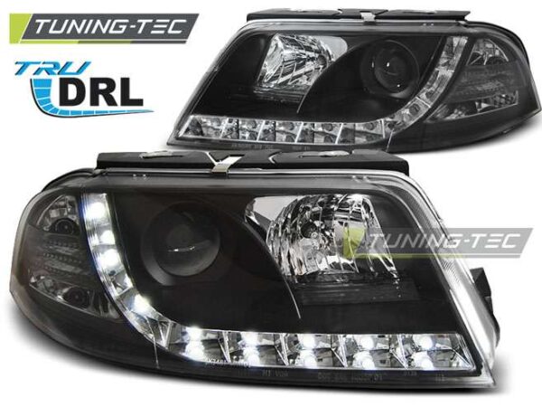 Φανάρια TRUE DRL Μαύρο για VW PASSAT 3BG 09.00-03.05 Volkswagen Passat (B5&B5.5) [1996-2005]