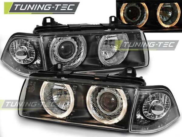 Φανάρια ANGEL EYES Μαύρο για BMW E36 12.90-08.99 BMW 3 (E36) [1991-1998]