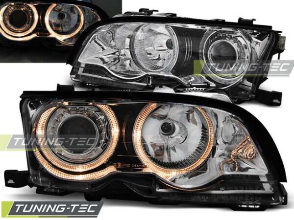 Φανάρια ANGEL EYES χρωμίου για BMW E46 09.01-03.03 COUPE CABRIO BMW 3 (E46) [1998-2005]