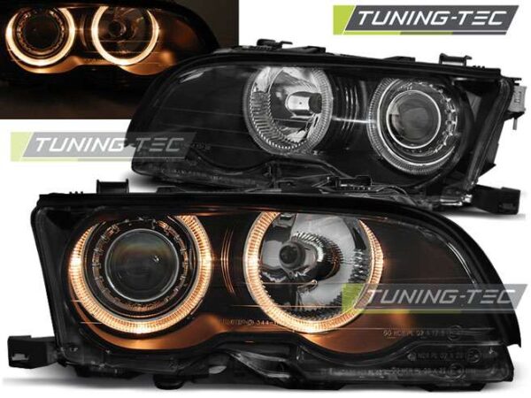 Φανάρια ANGEL EYES Μαύρο για BMW E46 09.01-03.03 COUPE CABRIO BMW 3 (E46) [1998-2005]