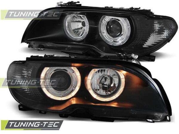 Φανάρια ANGEL EYES Μαύρο για BMW E46 04.03-06 COUPE CABRIO BMW 3 (E46) [1998-2005]