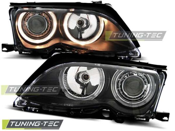 Φανάρια ANGEL EYES Μαύρο για BMW E46 09.01-03.05 S/T BMW 3 (E46) [1998-2005]
