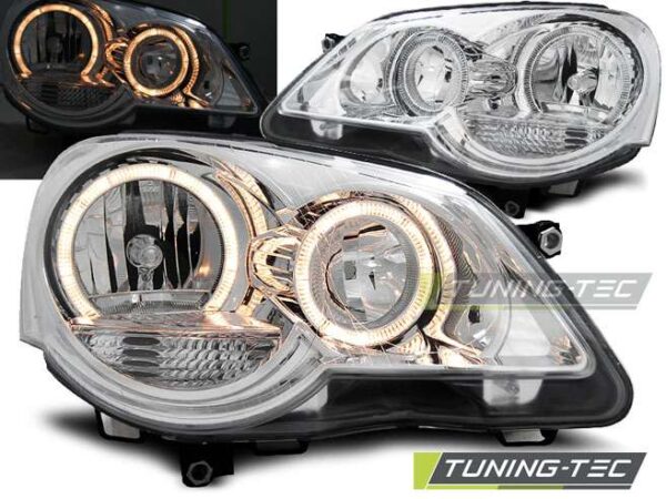 Φανάρια ANGEL EYES χρωμίου για VW POLO 9N3 04.05-09 Volkswagen Polo Mk4 [2001-2009]