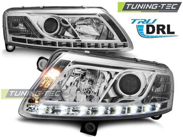 Φανάρια TRUE DRL χρωμίου για AUDI A6 C6 04.04-08 Audi A6 2004–2011
