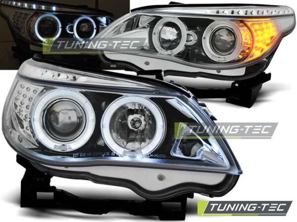 Φανάρια ANGEL EYES χρωμίου LED INDICATOR για BMW E60/E61 03-07 BMW 5 (Ε60/E61) [2003-2010]