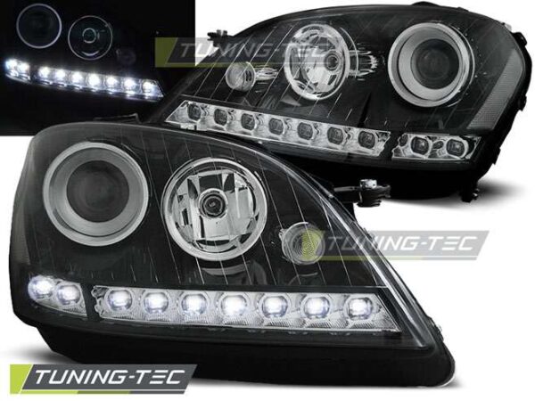 Φανάρια DAYLIGHT Μαύρο για MERCEDES W164 ML M-KLASA 05-07 Mercedes ML (W164) [2005-2011]