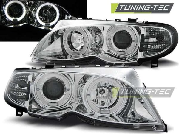 Φανάρια ANGEL EYES χρωμίου για BMW E46 09.01-03.05 BMW 3 (E46) [1998-2005]