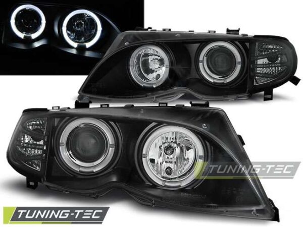 Φανάρια ANGEL EYES Μαύρο για BMW E46 09.01-03.05 BMW 3 (E46) [1998-2005]