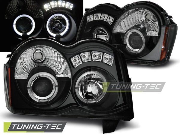 CHRYSLER JEEP GRAND CHEROKEE 08-10 ANGEL EYES Μαύρο Jeep Grand Cherokee WK [2005-2010]