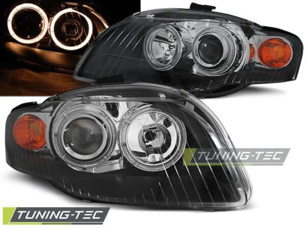 Φανάρια ANGEL EYES Μαύρο για AUDI A4 B7 11.04-03.08 Audi A4 (B7) [2004-2008]