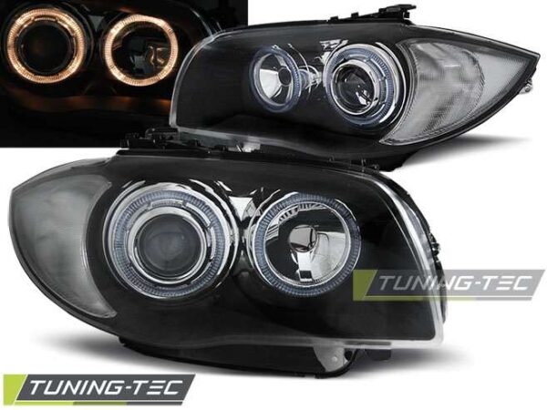 Φανάρια ANGEL EYES Μαύρο για BMW 1 E87/E81/82/88 04-11 BMW 1 (E81/E82/E87/E88) [2004-2013]