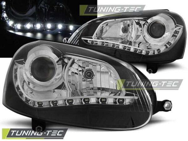 Φανάρια DAYLIGHT Μαύρο για VW GOLF 5 Volkswagen Golf Mk5 [2003-2008]