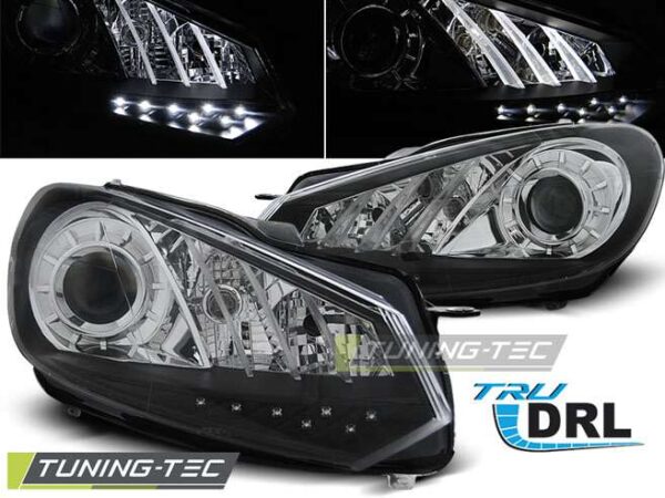Φανάρια TRUE DRL Μαύρο για VW GOLF 6 10.08- 12 Volkswagen Golf Mk6 [2008-2013]